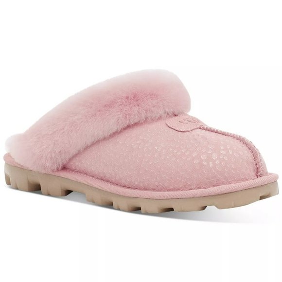 UGG Shoes - UGG Women's Coquette Sparkle Slippers - Pink Shell Sparkle 9M